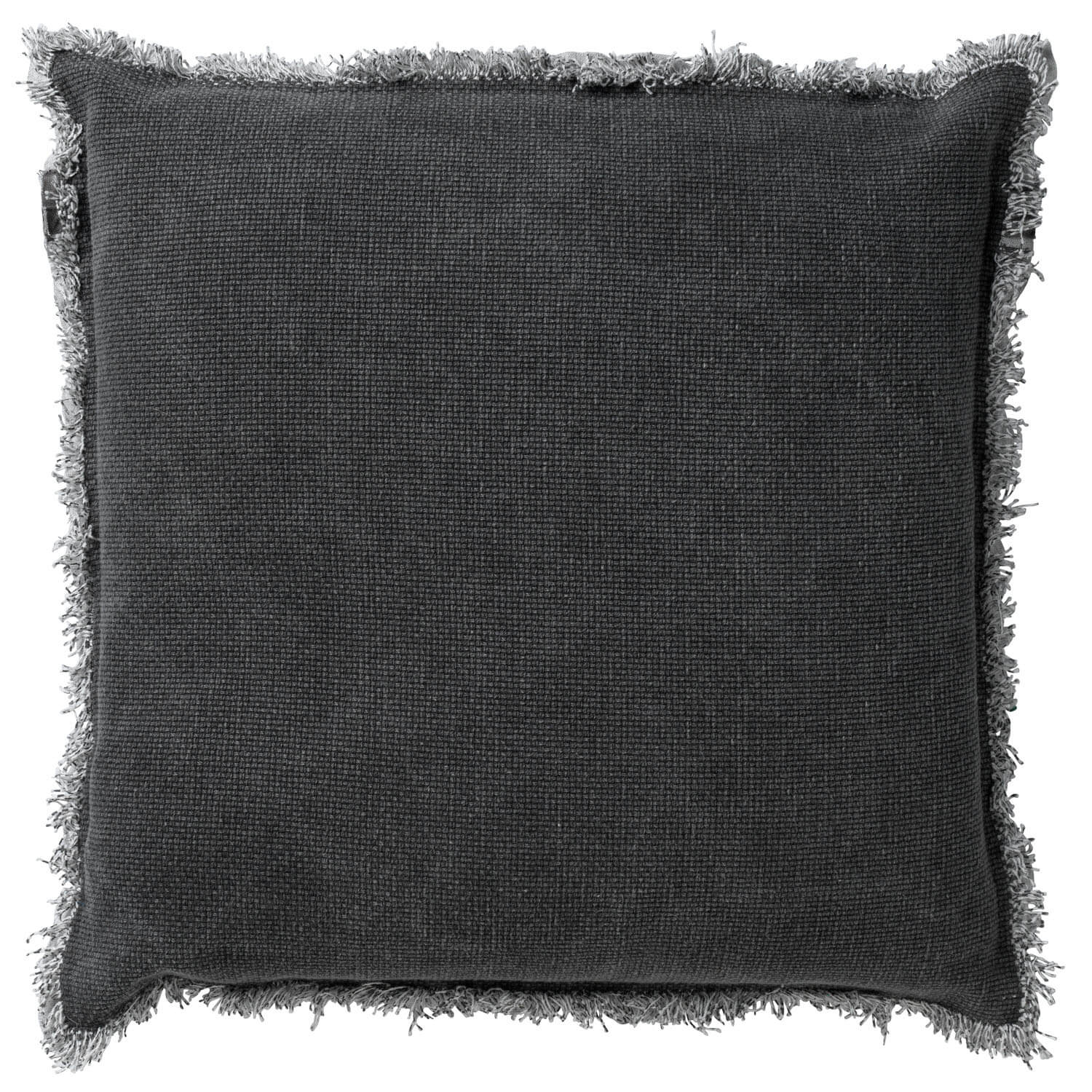 BURTO - Sierkussen 60x60 cm - gewassen katoen - Charcoal Gray - antraciet