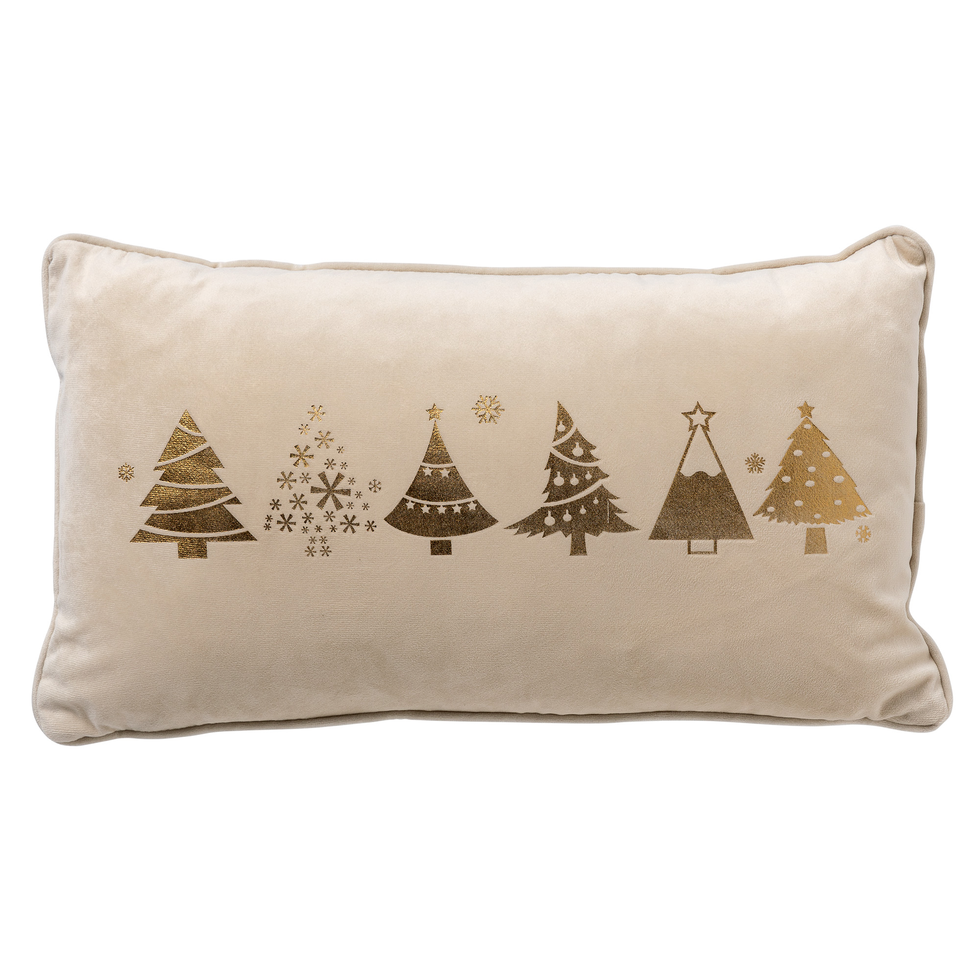 Uittrekken voor de helft opener TREES - Kussenhoes 45x45 cm - Wit - Kerst decoratie - velvet | KUSSENHOES |  OVG0212101798