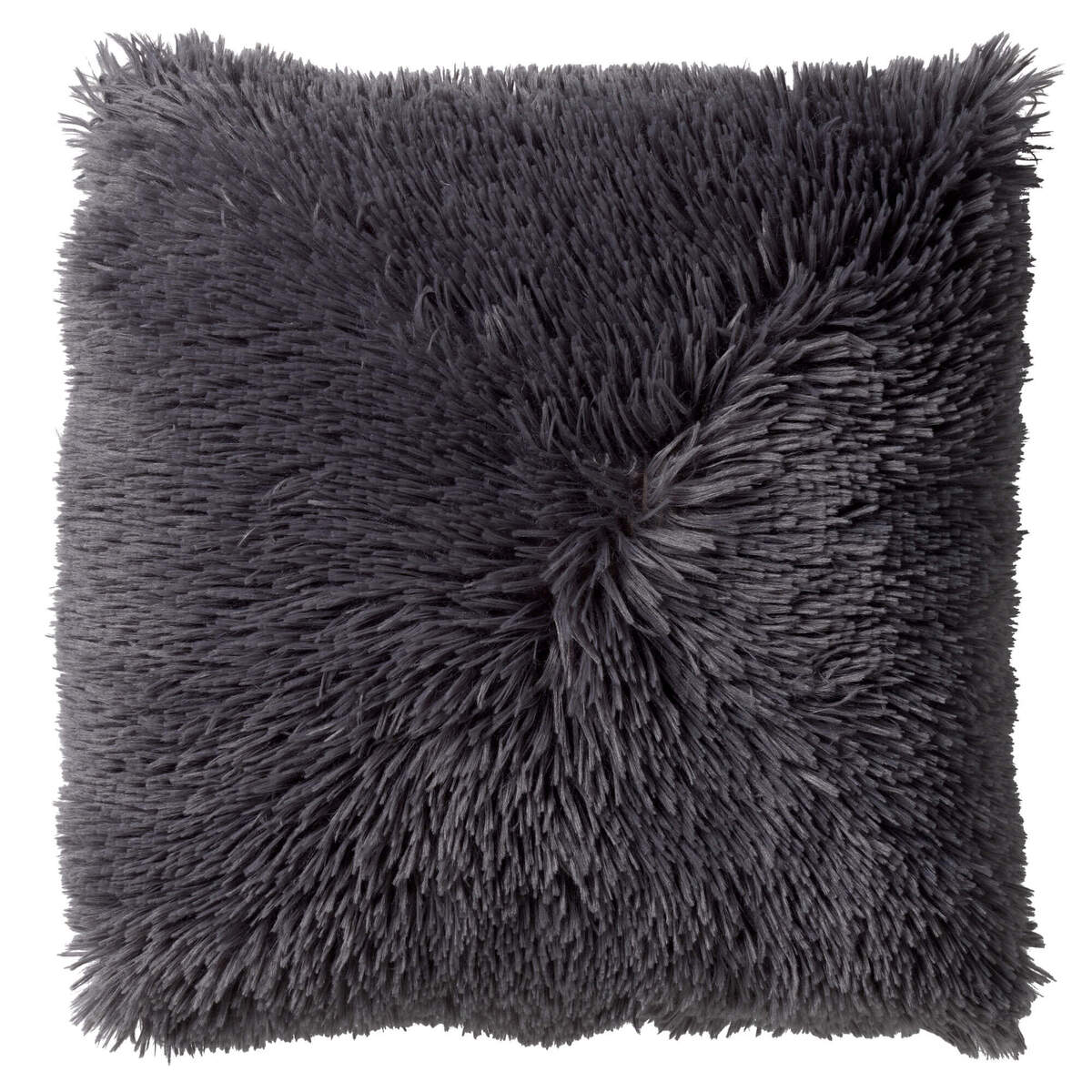 FLUFFY - Dekokissen 45x45 cm - superweich - einfarbig - Charcoal Gray - anthrazit