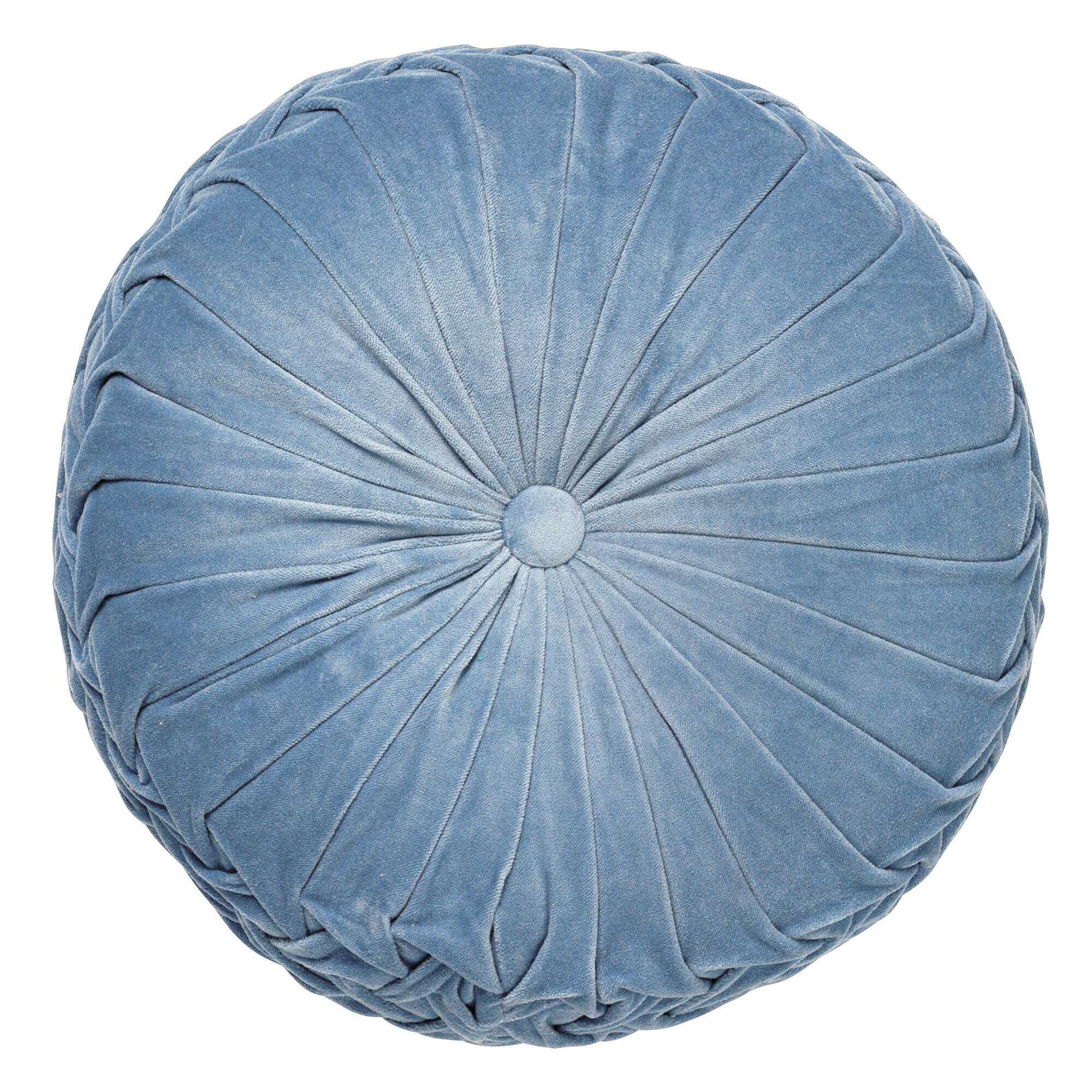 KAJA - Sierkussen rond velvet Ø40 cm - Provincial Blue - lichtblauw