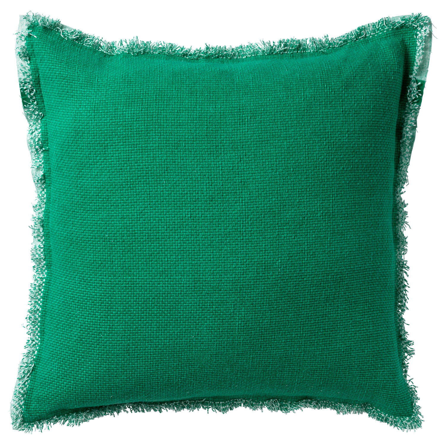 BURTO - Sierkussen 45x45 cm - gewassen katoen - Emerald - groen