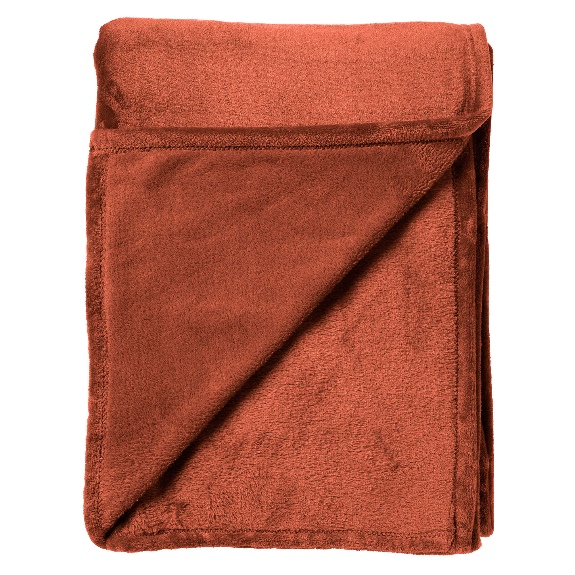BILLY - Plaid 150x200 cm - flannel fleece - superzacht - Potters Clay - oranje terra