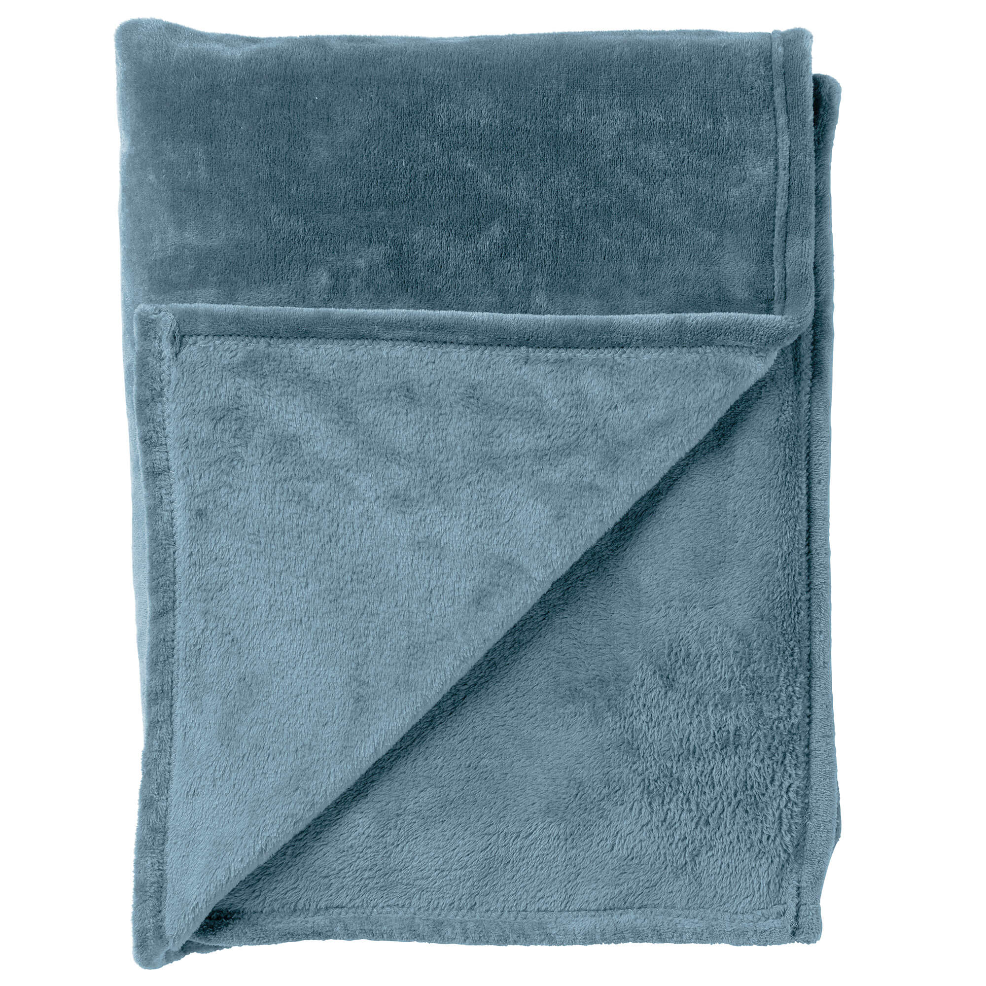 CHARLIE - Plaid 200x220 cm - extra grote fleece deken - effen kleur - Provincial Blue - blauw